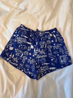 Madewell Lisa Says Gah Printed Drawstring Linen blend Shorts